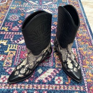 Mango Leather Cowboy Boots-Women’s